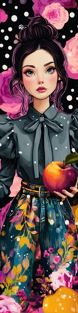 Free teacher bookmark featuring a beautiful teacher holding apples
